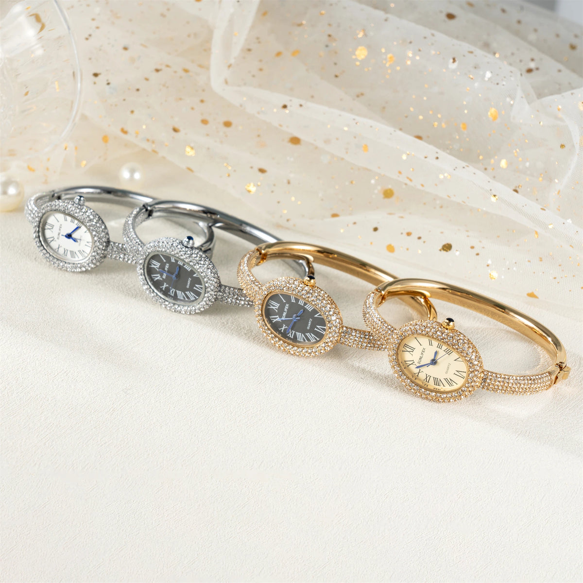Montre Vintage Femme Ovale Sertie