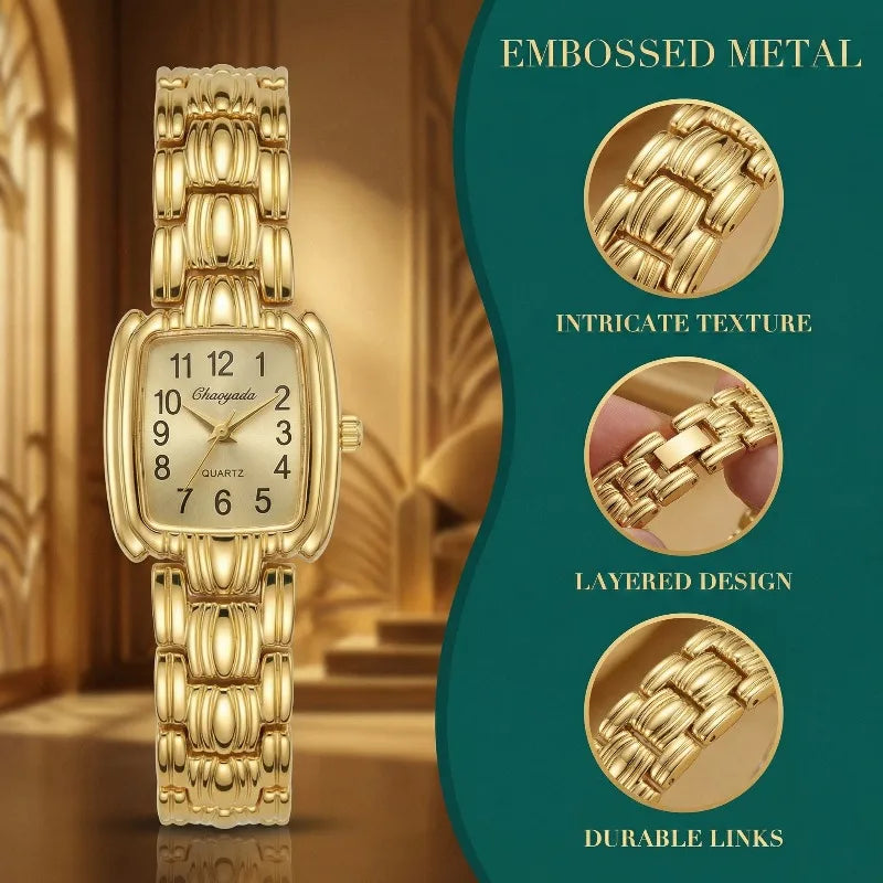 New Luxury Women Watches Fashion Square Quartz Watches for Woman Vintage Elegant Ladies Wristwatch Clock Gift montre femme