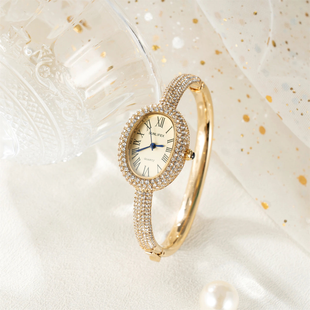Montre Vintage Femme Ovale Sertie