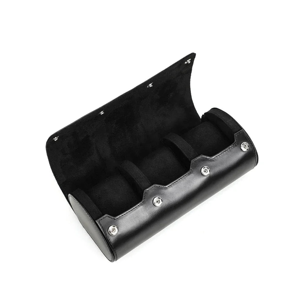 Étui à montre en cuir noir
