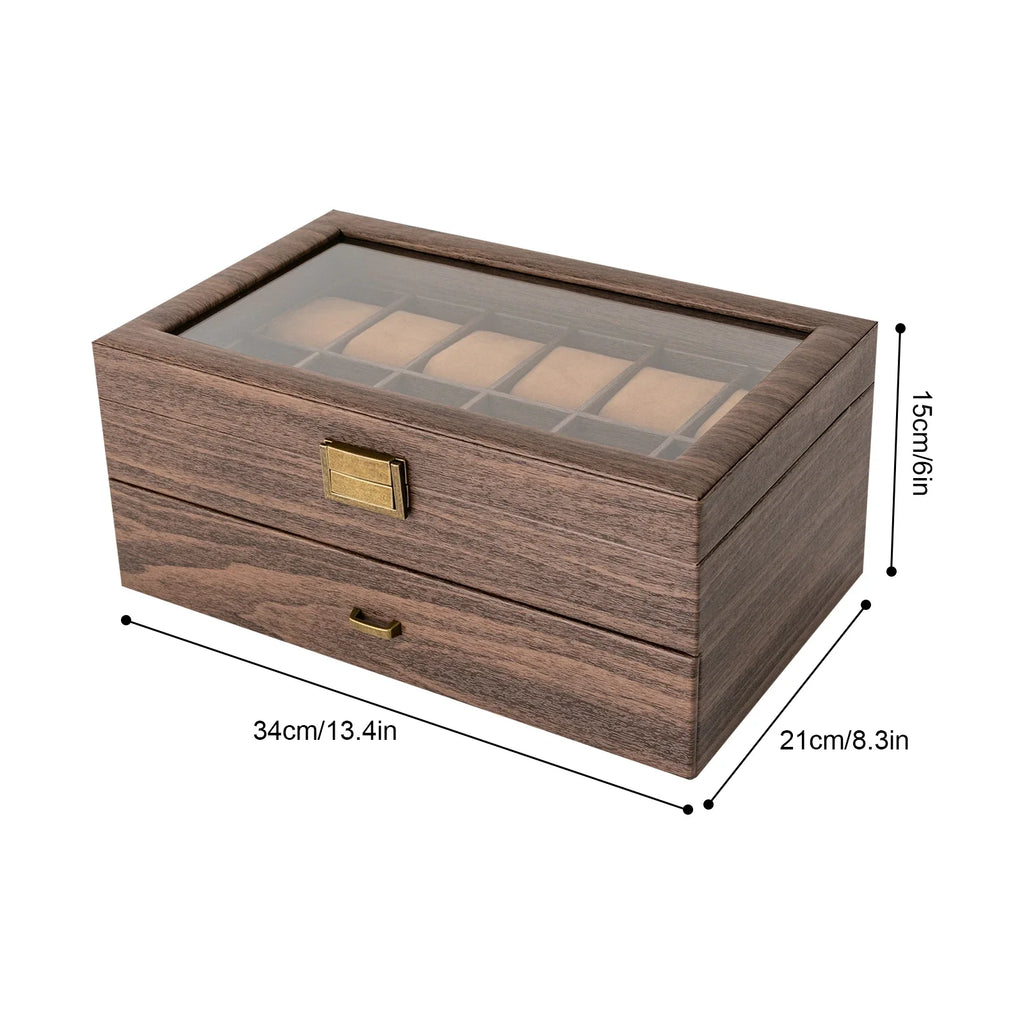 Boite à montres 24 emplacements en bois premium