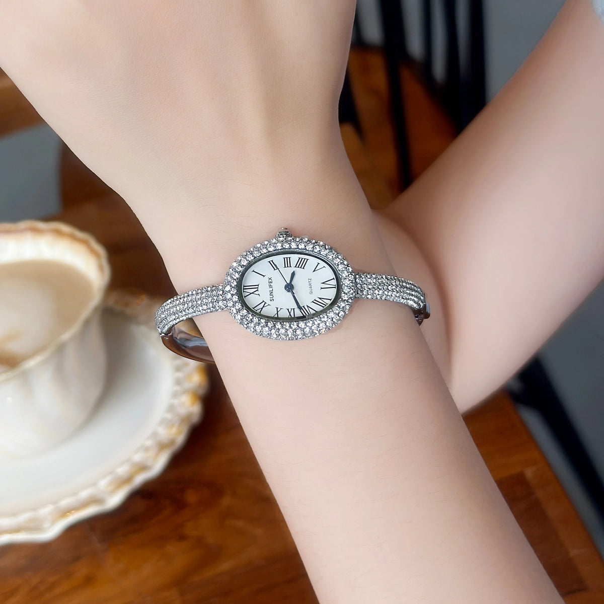 Montre Vintage Femme Ovale Sertie