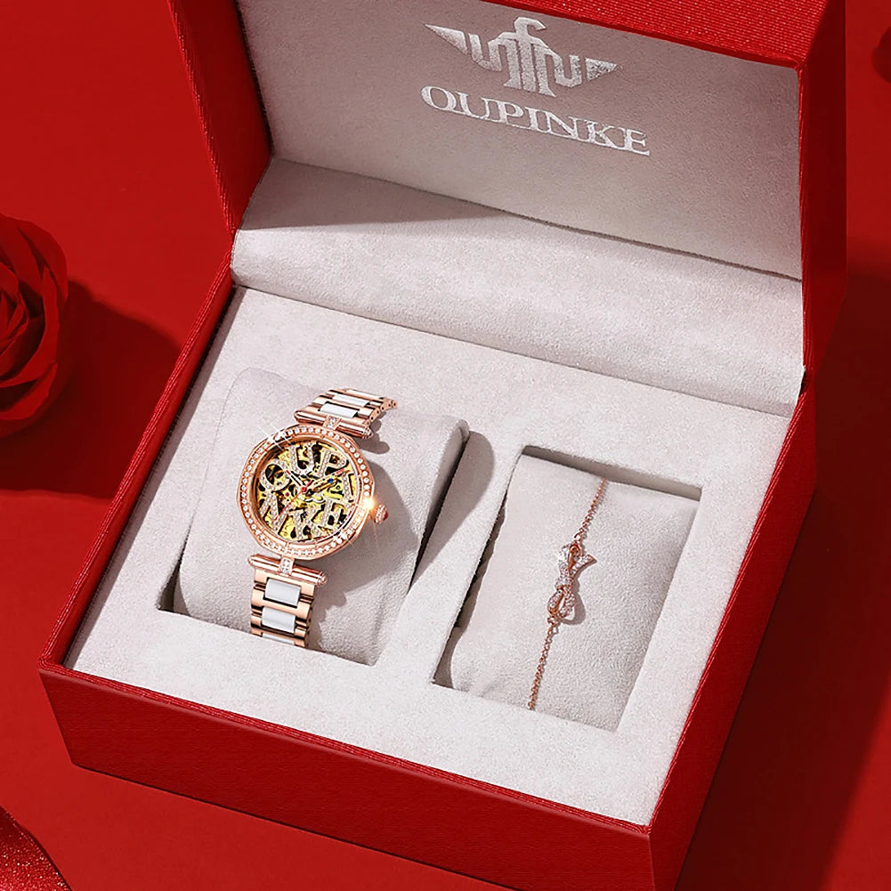 Montre Automatique Squelette Femme