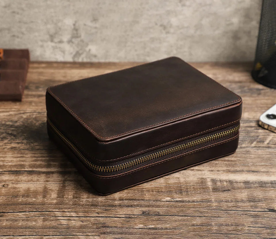 Pochette montre cuir