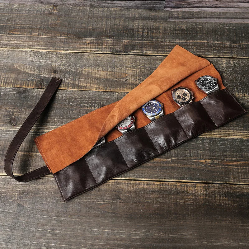 Trousse pour montre en cuir