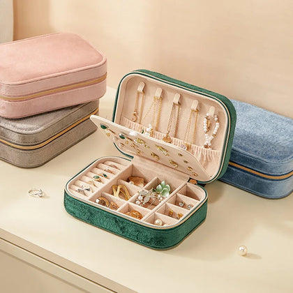 Boîte à bijoux voyage compacte avec compartiments modulables
