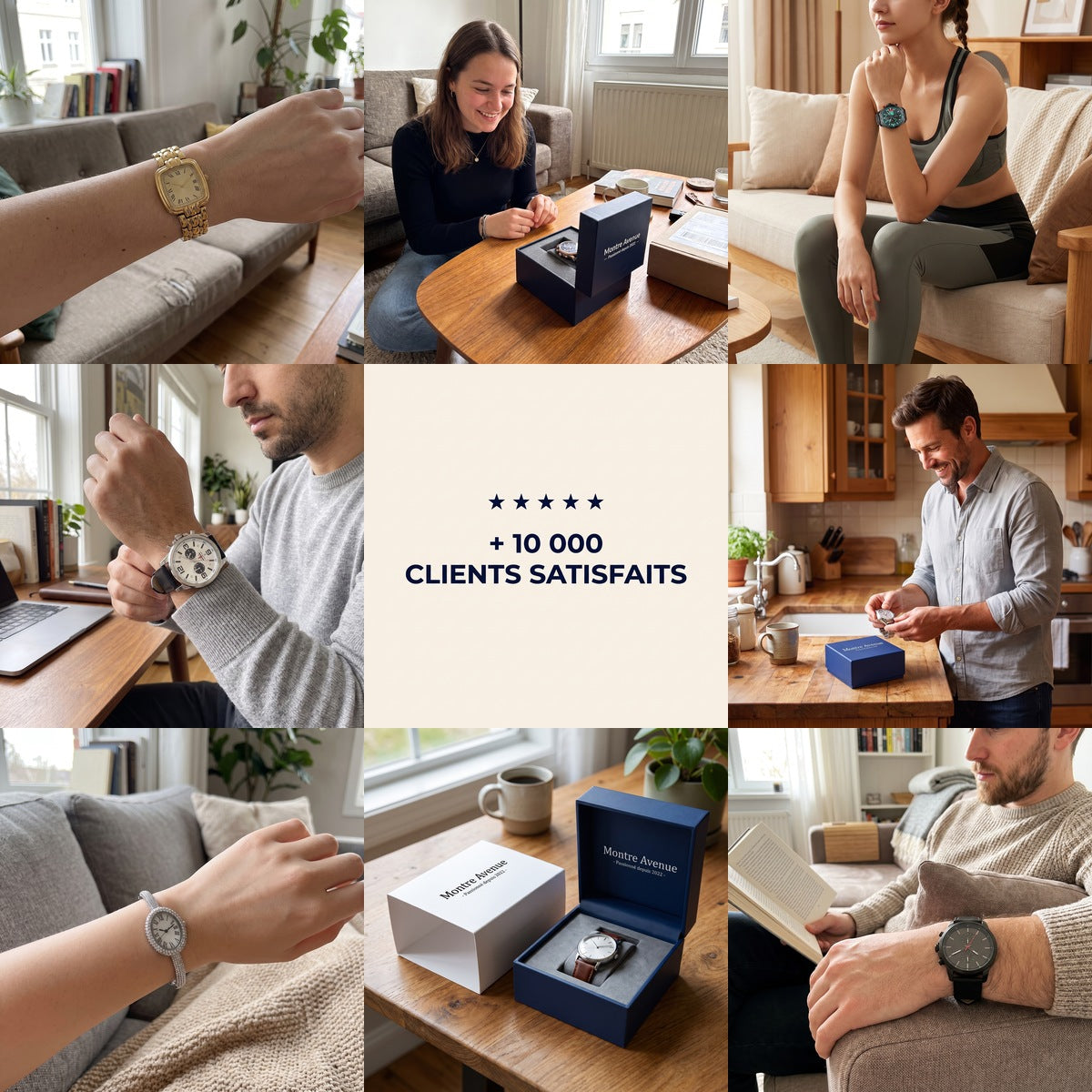 Collage clients Montre Avenue, satisfaction client Image