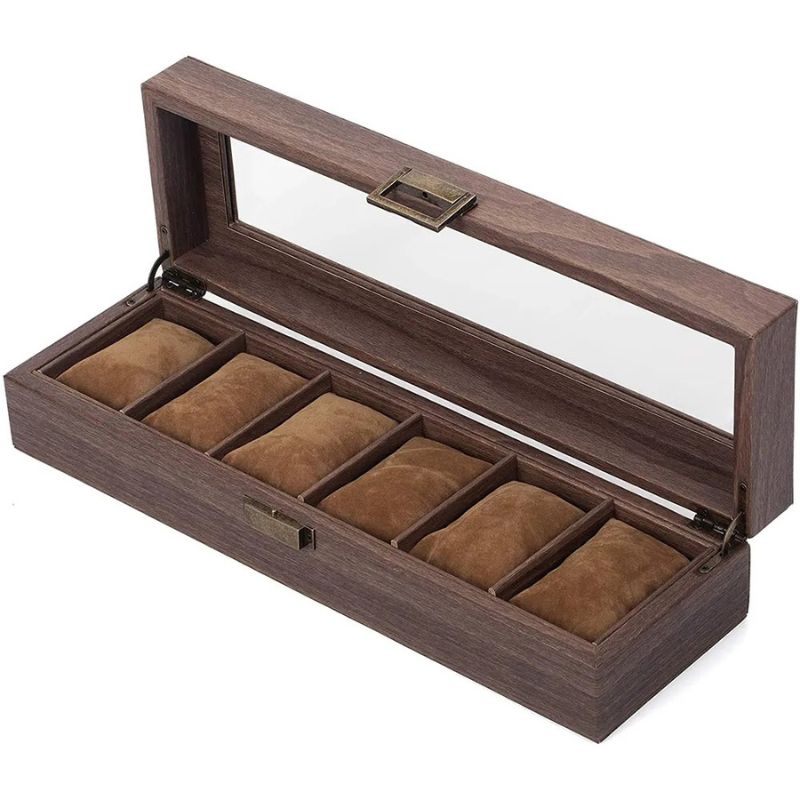 Boite à montres en bois Premium - 6 emplacements