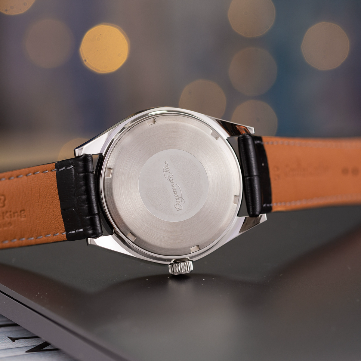 Montre Vintage Homme Quartz Minimaliste avec Bracelet Cuir Noir