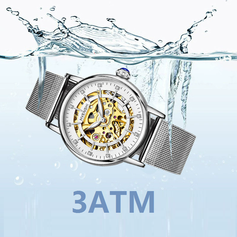 Montre squelette femme bracelet maille or rose
