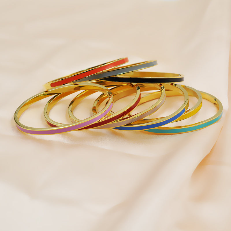 Bracelets Joncs Émaillés Colorés à Empiler