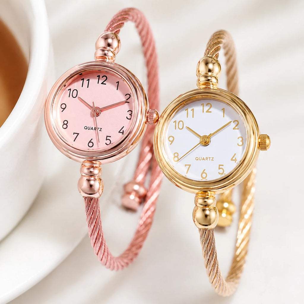 Montre Bracelet Femme Câble Torsadé Boîtier Compact - Détail matière