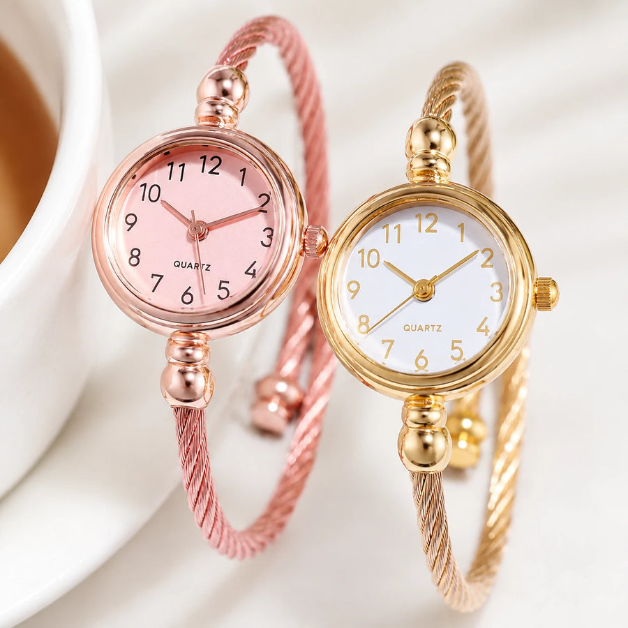 Montre Bracelet Femme Câble Torsadé Boîtier Compact - Détail matière