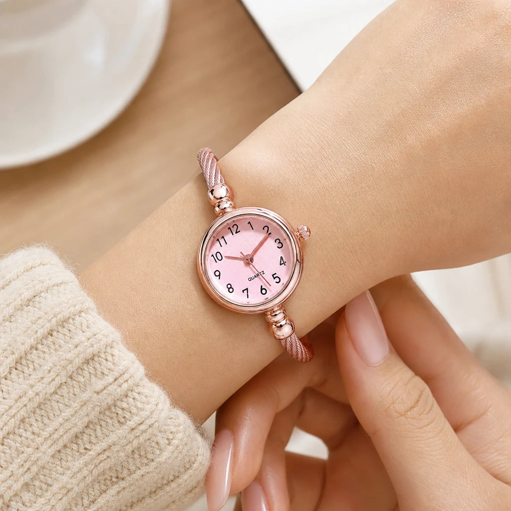 Montre Bracelet Femme Câble Torsadé Boîtier Compact - Utilisation du produit - classique