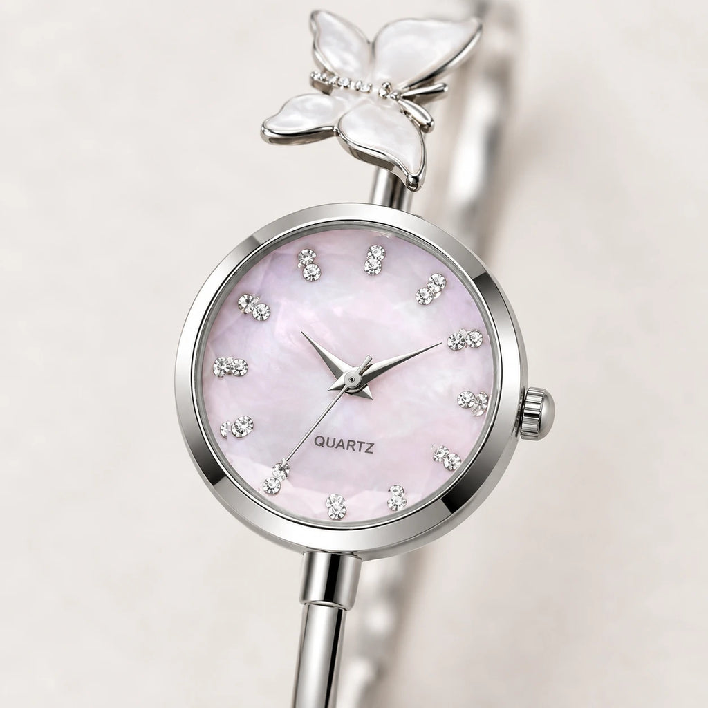 Montre Bracelet Papillon à Cadran Nacré et Mouvement Quartz - Détail matière