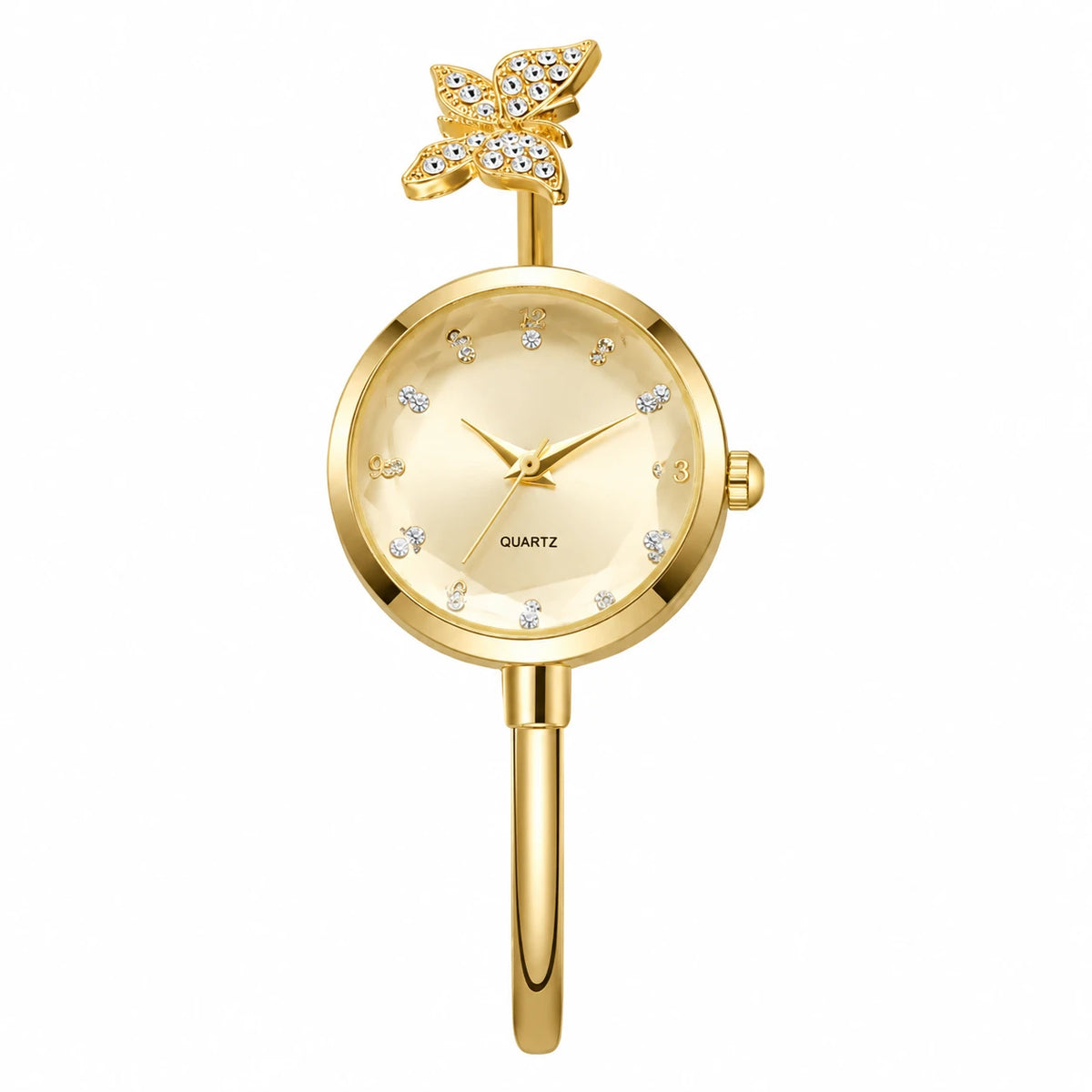 Montre Bracelet Papillon à Cadran Nacré et Mouvement Quartz - Doré