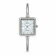 Montre Bracelet Perle Femme Dorée avec Cadran Rectangulaire - Silver
