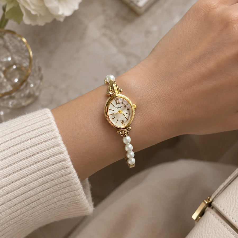 Montre Bracelet Perles à Cadran Oval et Chiffres Romains - Utilisation du produit - classique
