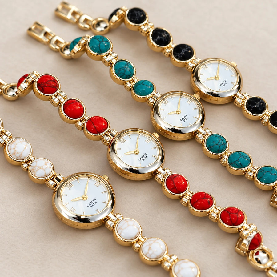 Montre Bracelet Pierres Ornementales à Quartz - Détail matière