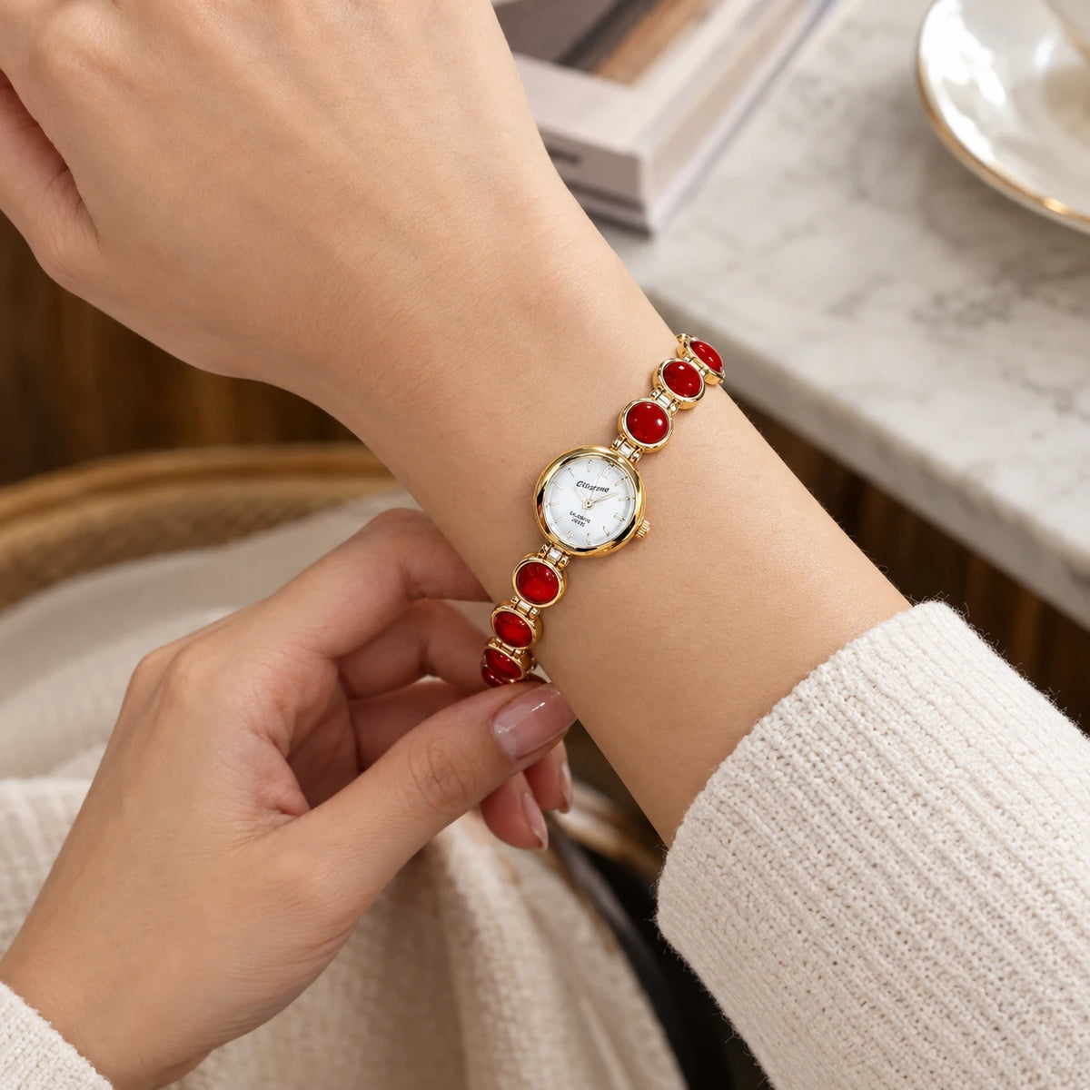 Montre Bracelet Pierres Ornementales à Quartz - Utilisation du produit - classique