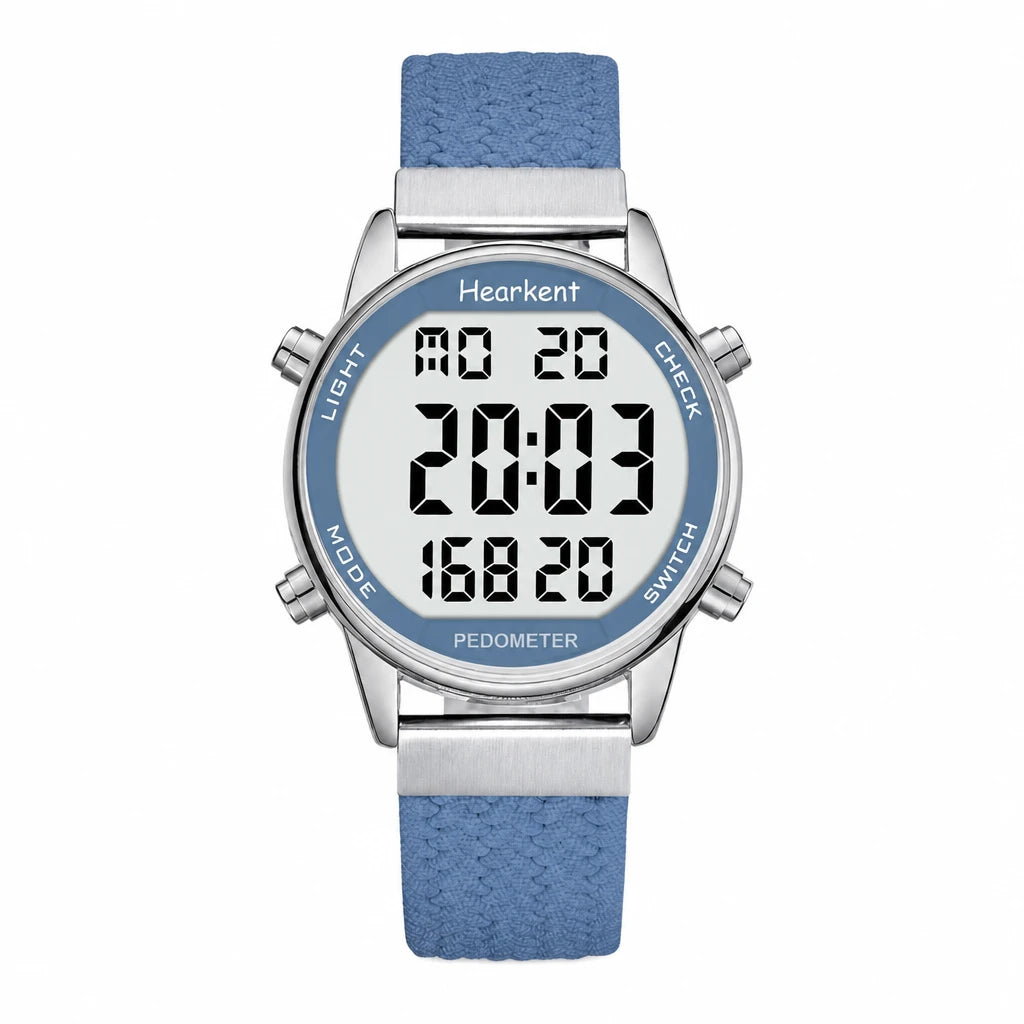 Montre Digitale Femme Sport avec Podomètre Rose - Bleu
