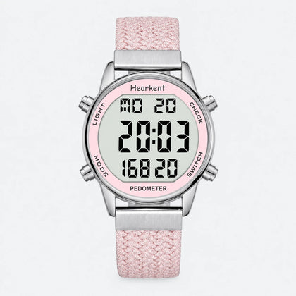 Montre Digitale Femme Sport avec Podomètre Rose
