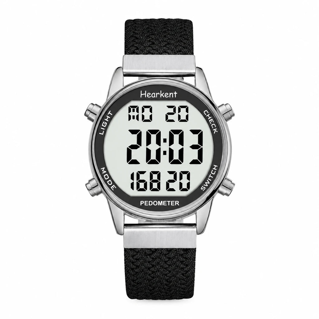 Montre Digitale Femme Sport avec Podomètre Rose - Noir