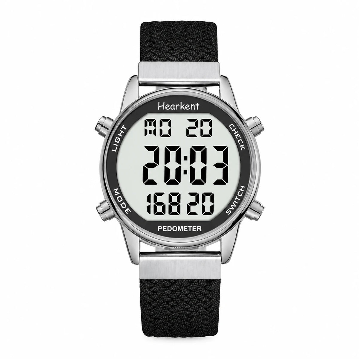 Montre Digitale Femme Sport avec Podomètre Rose - Noir