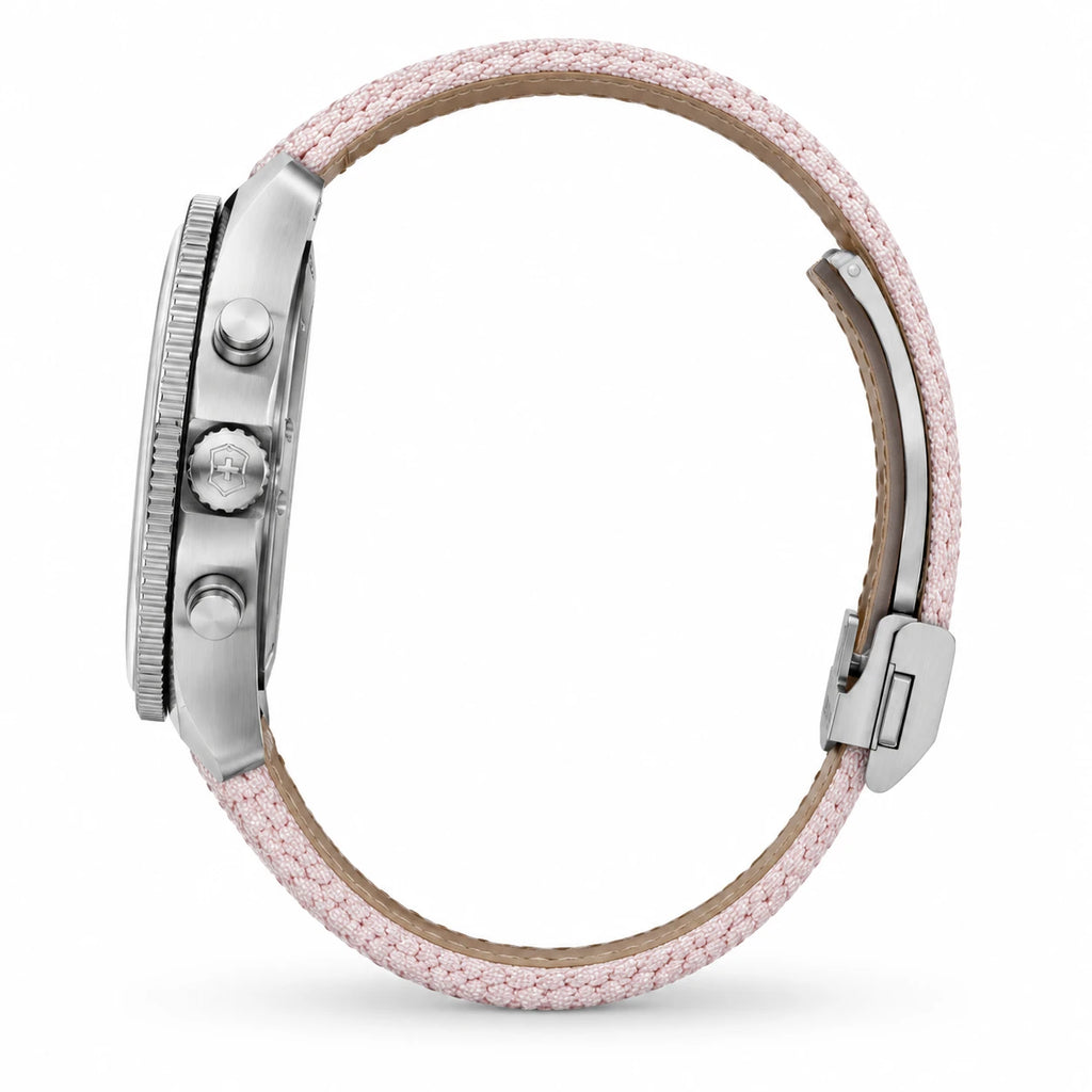 Montre Digitale Femme Sport avec Podomètre Rose - Photo côté
