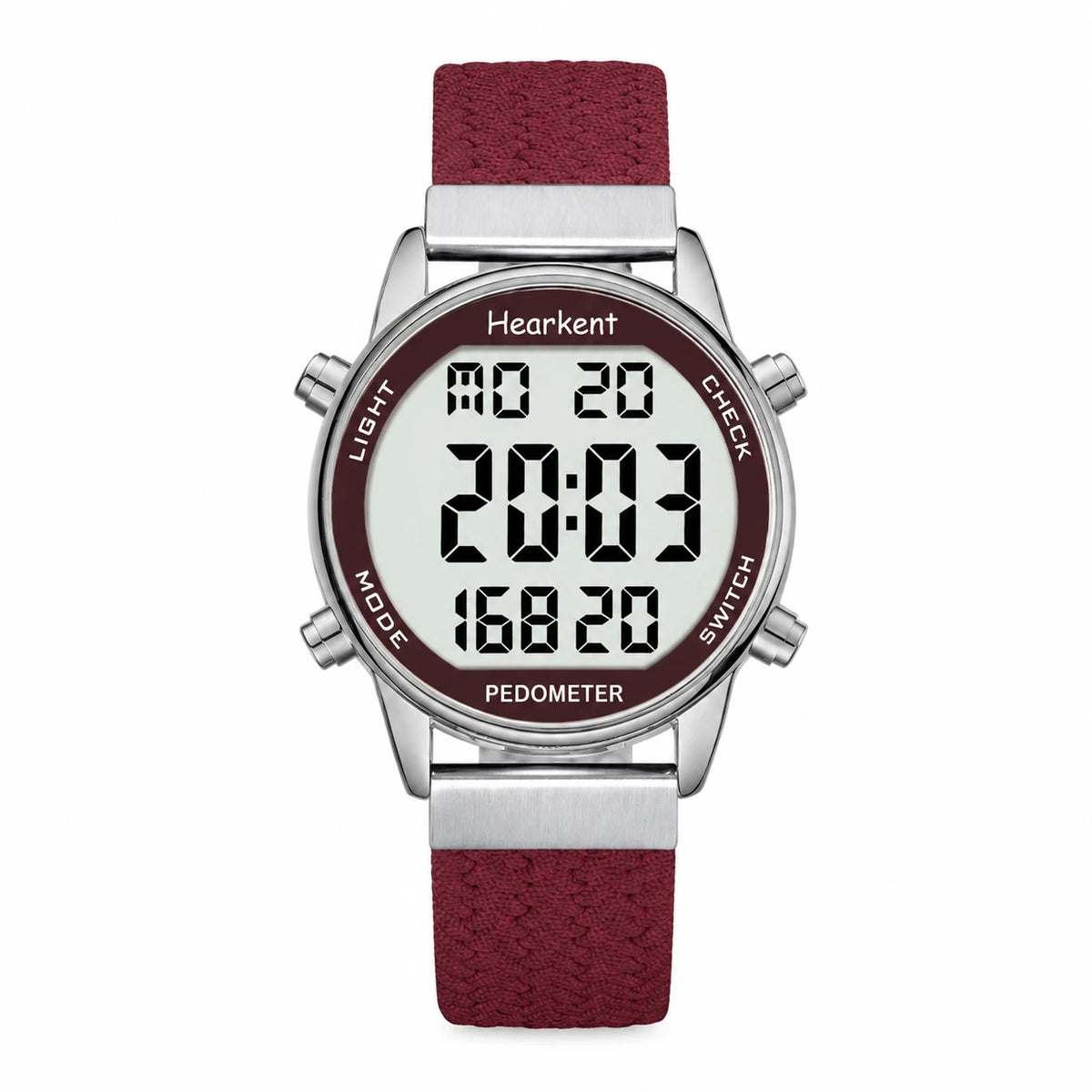 Montre Digitale Femme Sport avec Podomètre Rose - Rouge