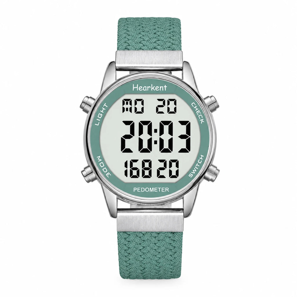 Montre Digitale Femme Sport avec Podomètre Rose - Vert