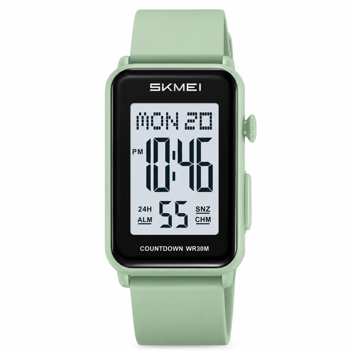 Montre Digitale Sport Rectangulaire à Alarme et Chronomètre - Vert