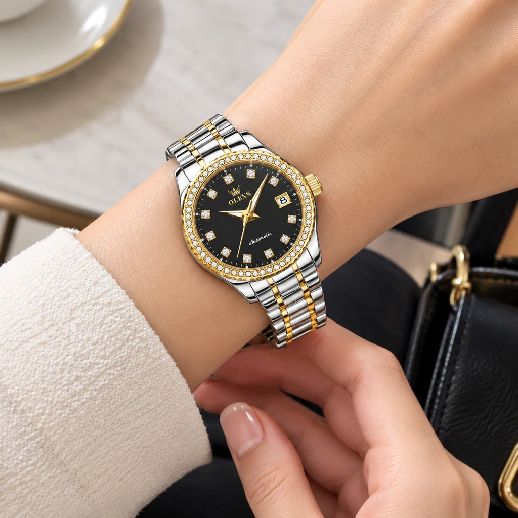 Montre Femme Automatique Bicolore Lunette Ornée - Utilisation du produit - classique