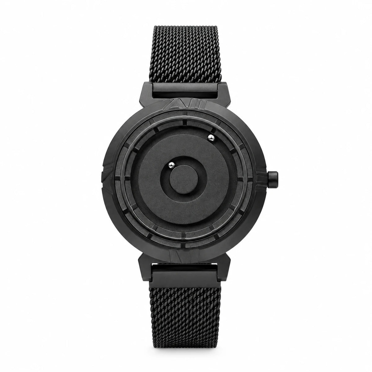 Montre Femme Cadran Billes Magnétiques Bracelet Maille - black