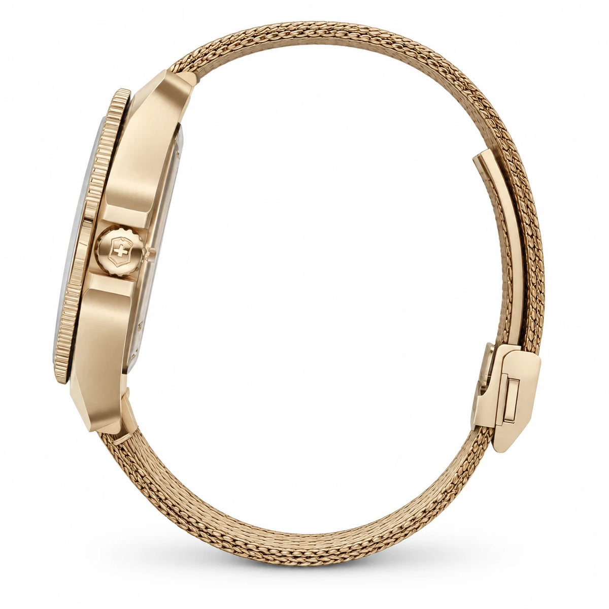 Montre Femme Cadran Billes Magnétiques Bracelet Maille - Photo côté