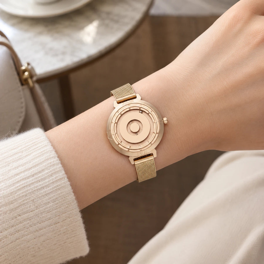 Montre Femme Cadran Billes Magnétiques Bracelet Maille - Utilisation du produit - classique