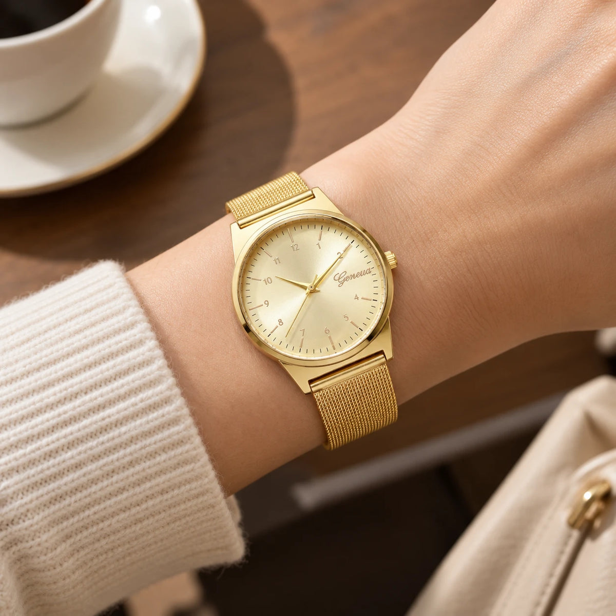 Montre Femme Dorée à Cadran Arabes et Bracelet Milanais - Utilisation du produit - classique
