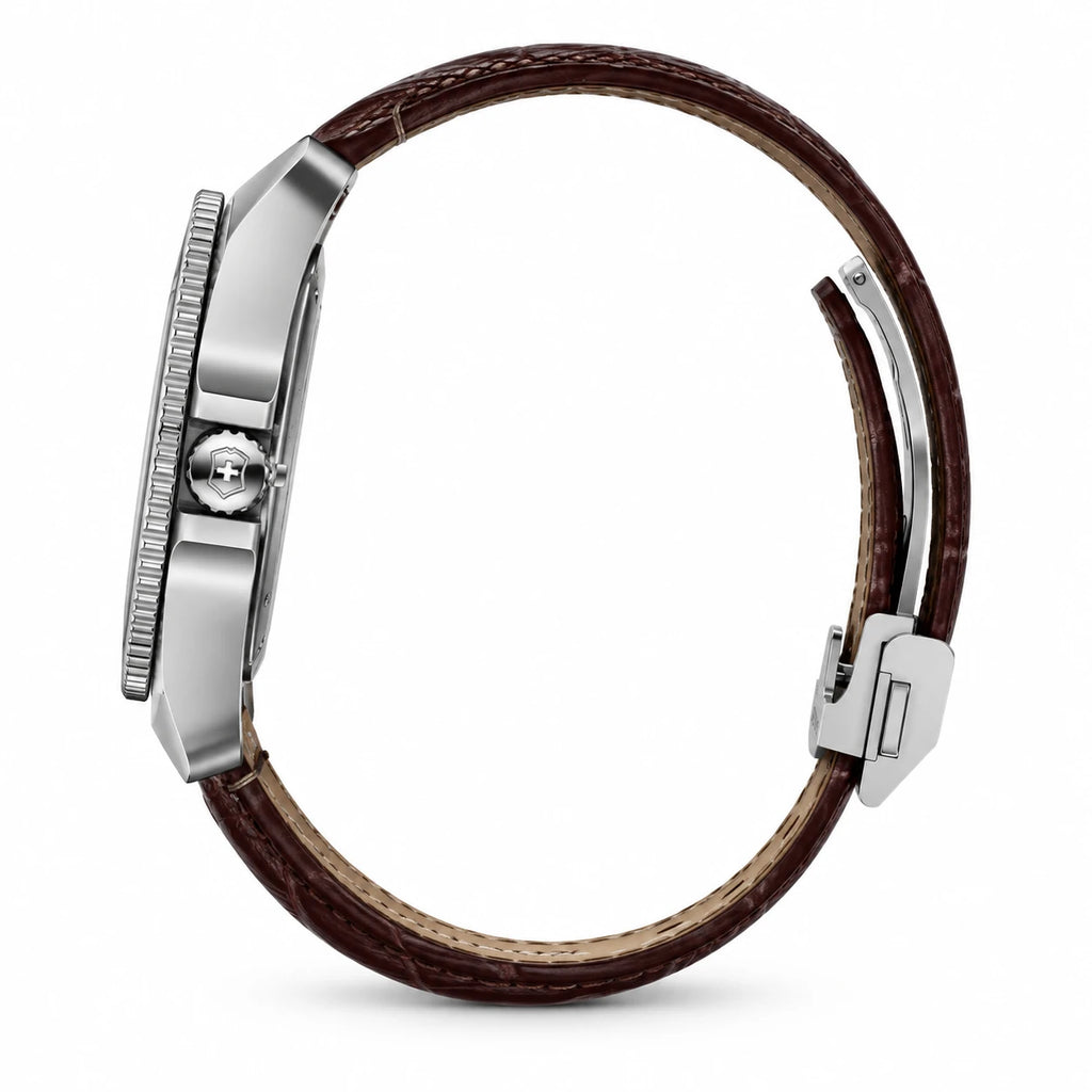Montre Femme Rectangulaire à Chiffres Romains et Bracelet Cuir - Photo côté