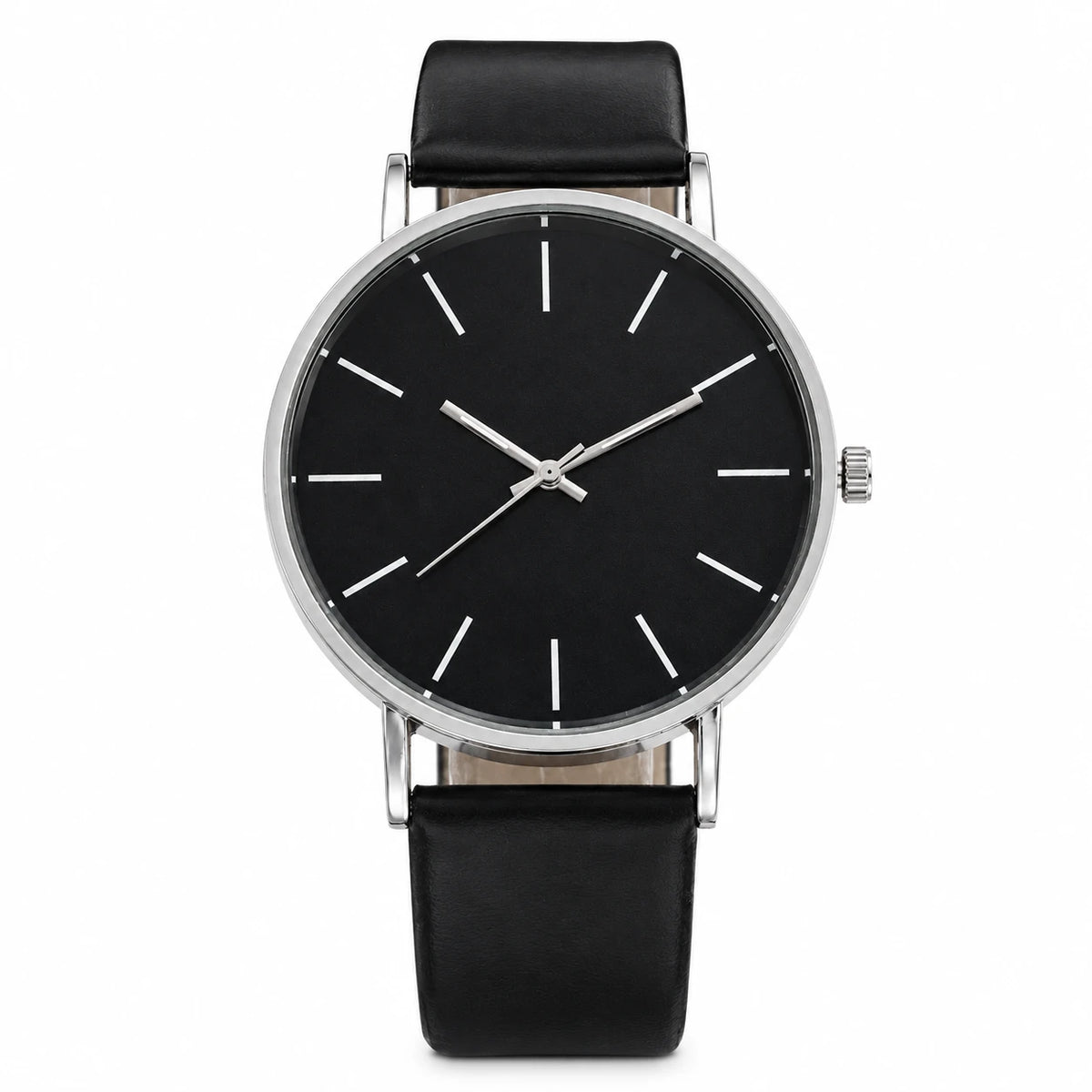 Montre Minimaliste Femme Cadran Ultra Fin Bracelet Cuir - black / No