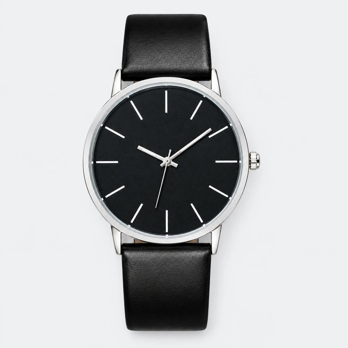 Montre Minimaliste Femme Cadran Ultra Fin Bracelet Cuir - Fond gris clair