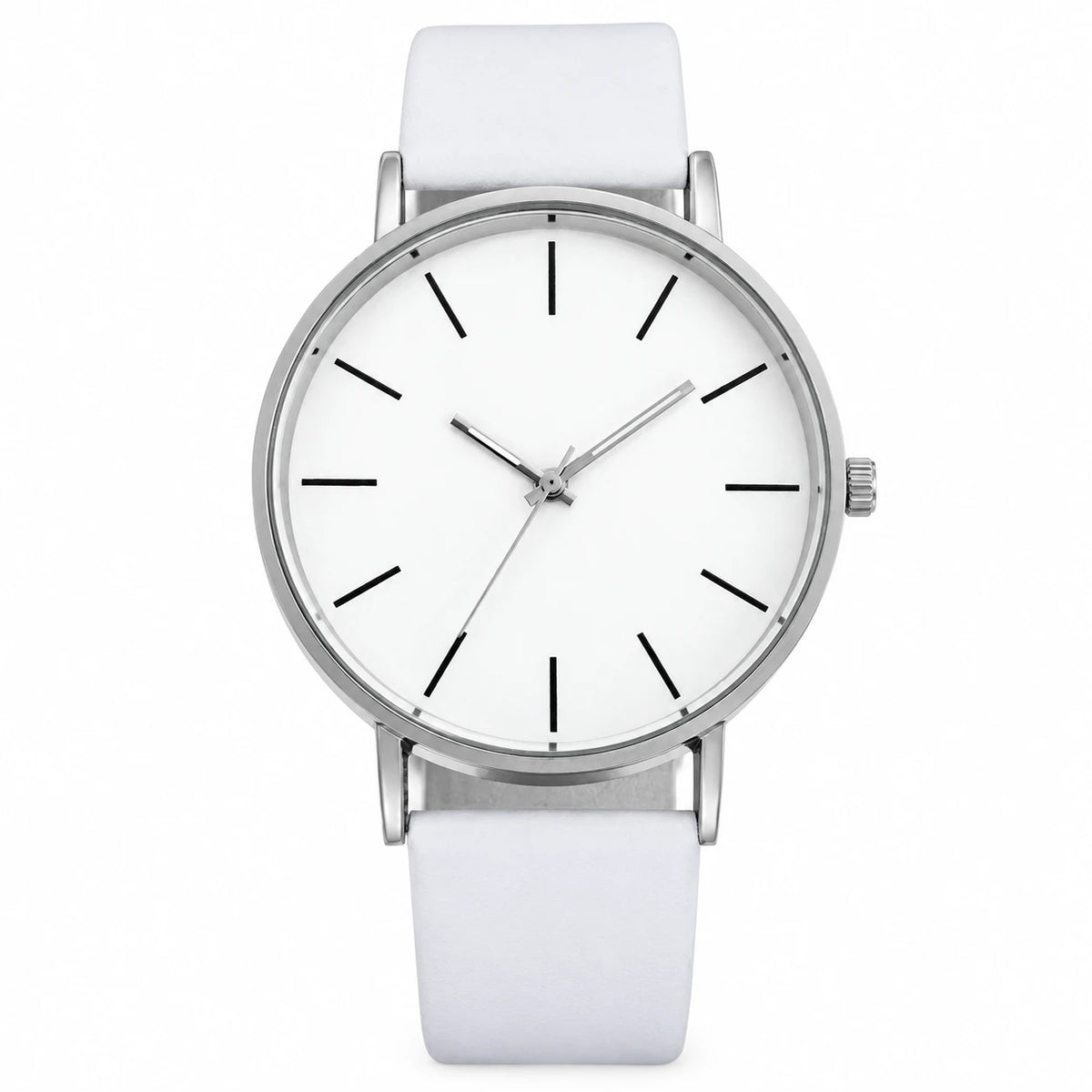 Montre Minimaliste Femme Cadran Ultra Fin Bracelet Cuir - WHITE / No