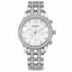 Montre Quartz Ornée Femme Cadran Décoré Bracelet Métal - Silver