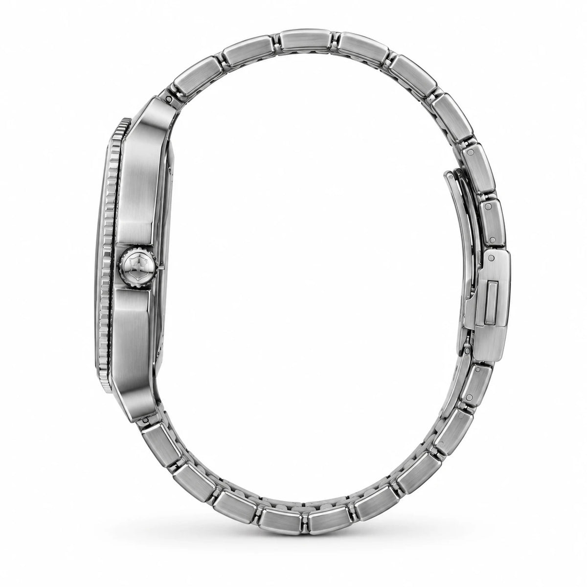 Montre Rectangulaire Argentée Femme Cadran Chiffres Romains - Photo côté