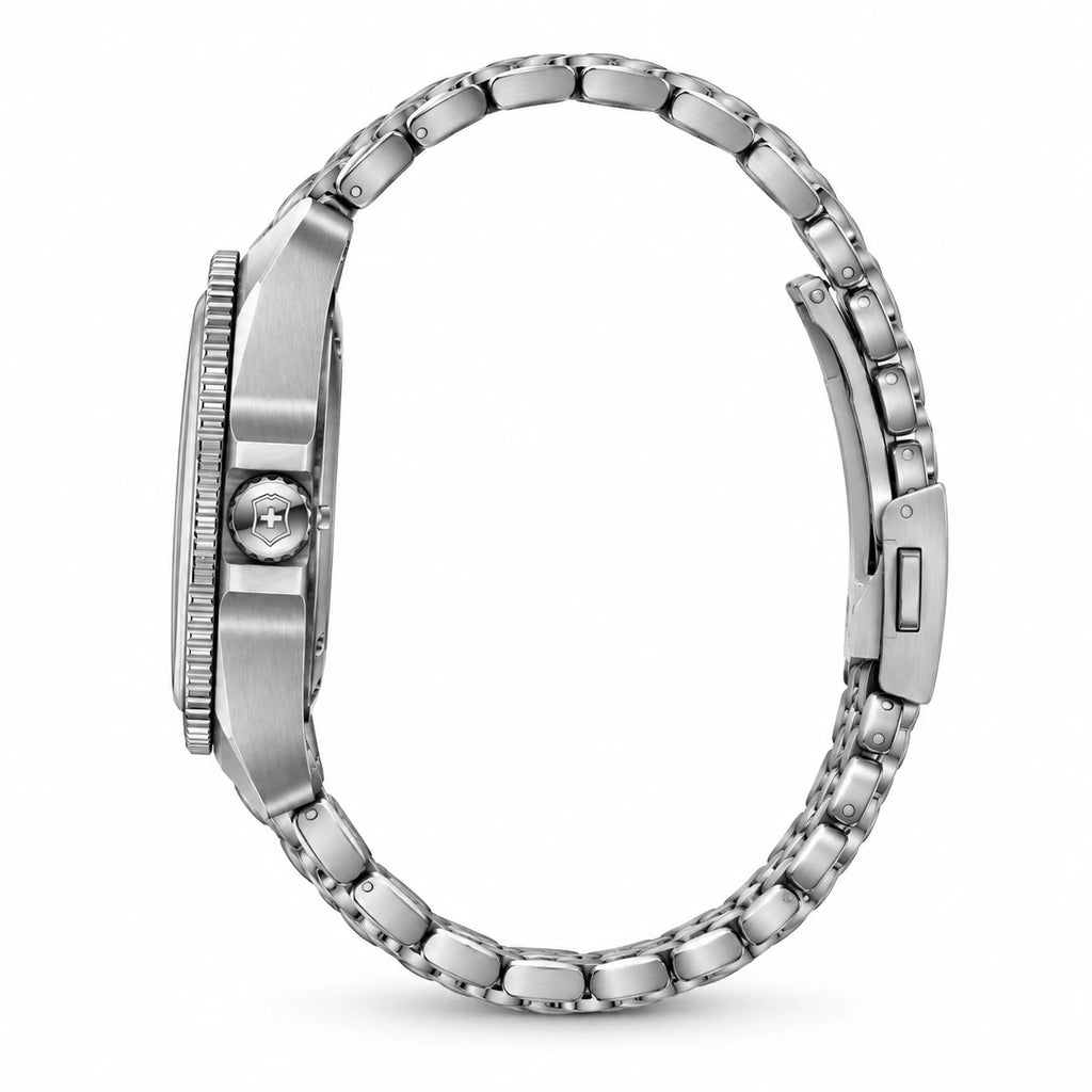 Montre Rectangulaire Femme à Cadran Vert et Bracelet Acier - Photo côté