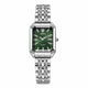 Montre Rectangulaire Femme à Cadran Vert et Bracelet Acier - Vert