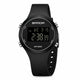 Montre Sport Digitale Femme Bracelet Silicone Blanc Lunette Argentée - Tout noir