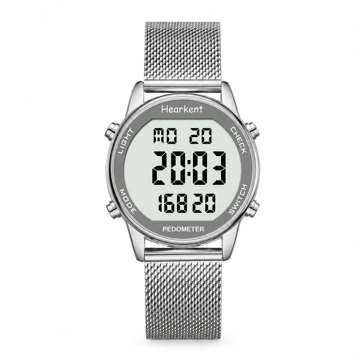 Montre Sport Femme Digitale à Bracelet Mesh Doré Rose - Argent