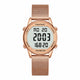 Montre Sport Femme Digitale à Bracelet Mesh Doré Rose - Or rose