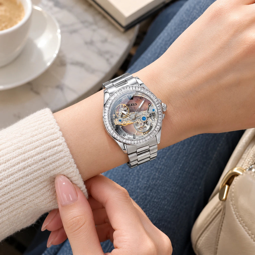 Montre Squelette Automatique Femme à Bracelet Acier - Utilisation du produit - classique