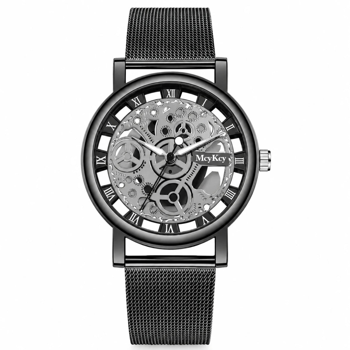 Montre Squelette Mécanique Maille Milanaise - 3 Coloris - Noir